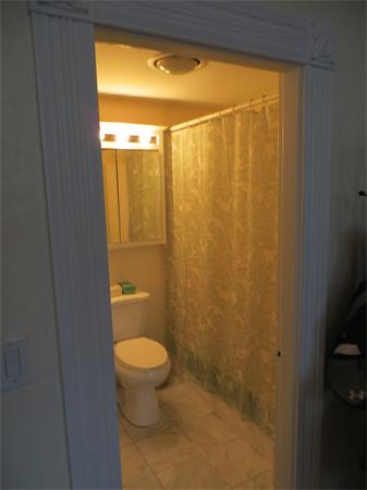 342 Commonwealth Avenue, Unit 3 Boston, MA 02115 - Photo 5 of 6 a bathroom with a granite countertop toilet and a shower