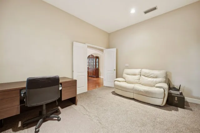 a backyard of a house with lots of green space