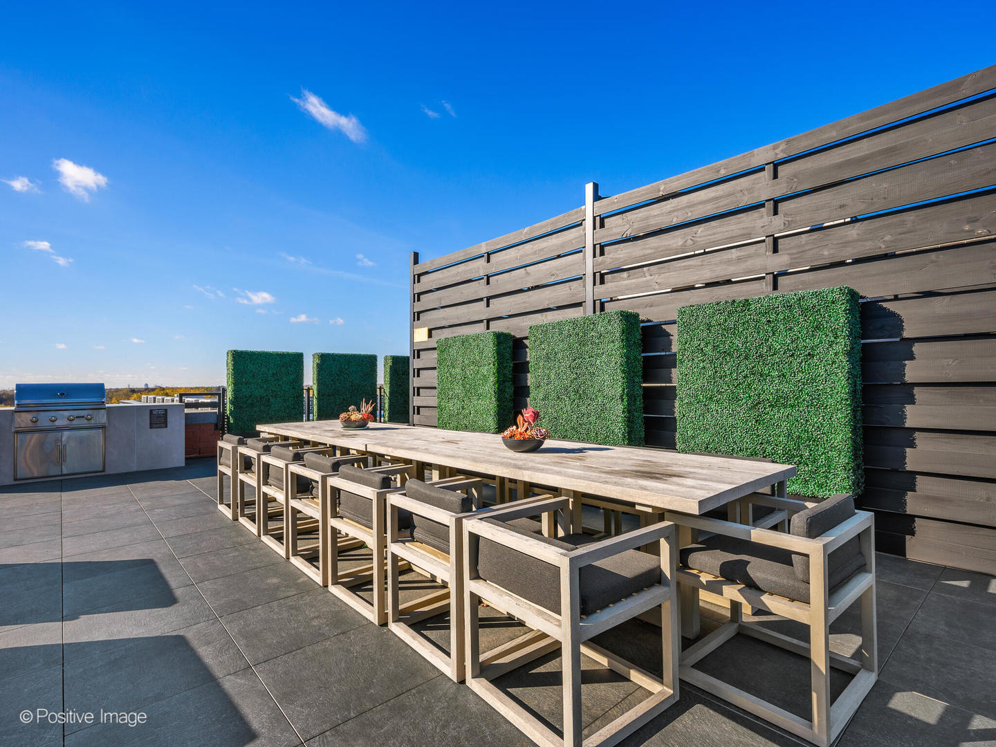 11 West Prospect Avenue, Unit 214 Mount Prospect, IL 60056 - Photo 18 of 32 a view of a patio with table and chairs with wooden floor and fence