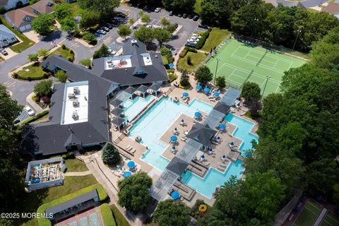 a view of a tennis ground and tennis court