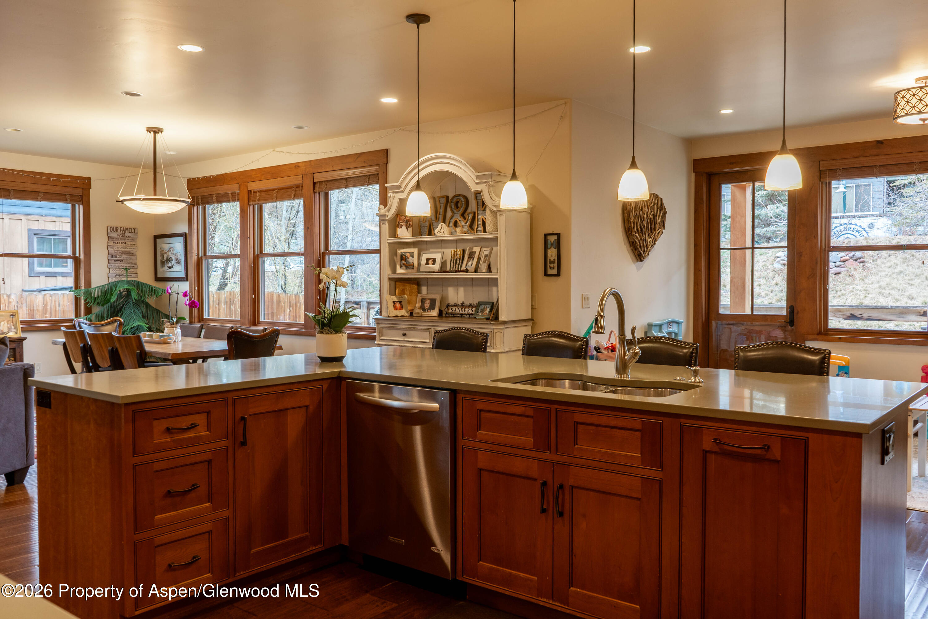 109 Valley Court Basalt, CO 81621 - Photo 7 of 41 a kitchen with lots of counter space and windows