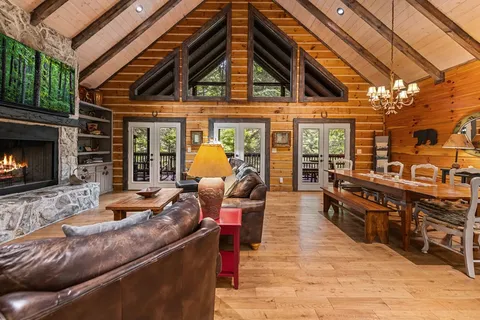 a kitchen with lots of counter top space