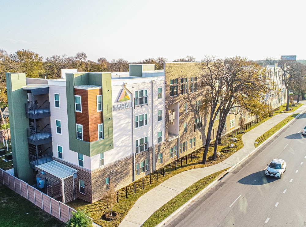 a view of a city with tall buildings
