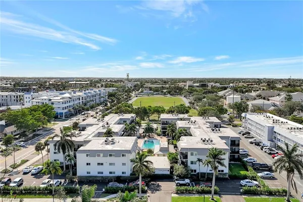 an aerial view of a city