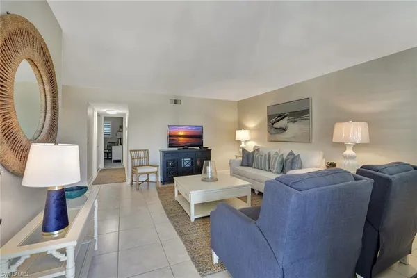 a living room with furniture