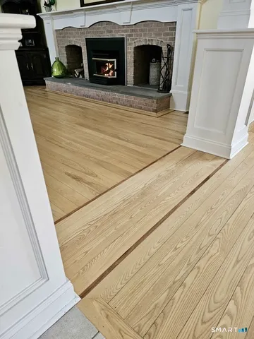 a view of a fireplace