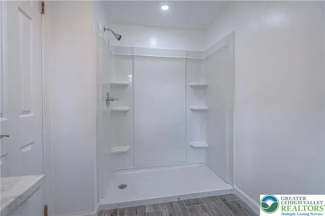 a bathroom with a shower