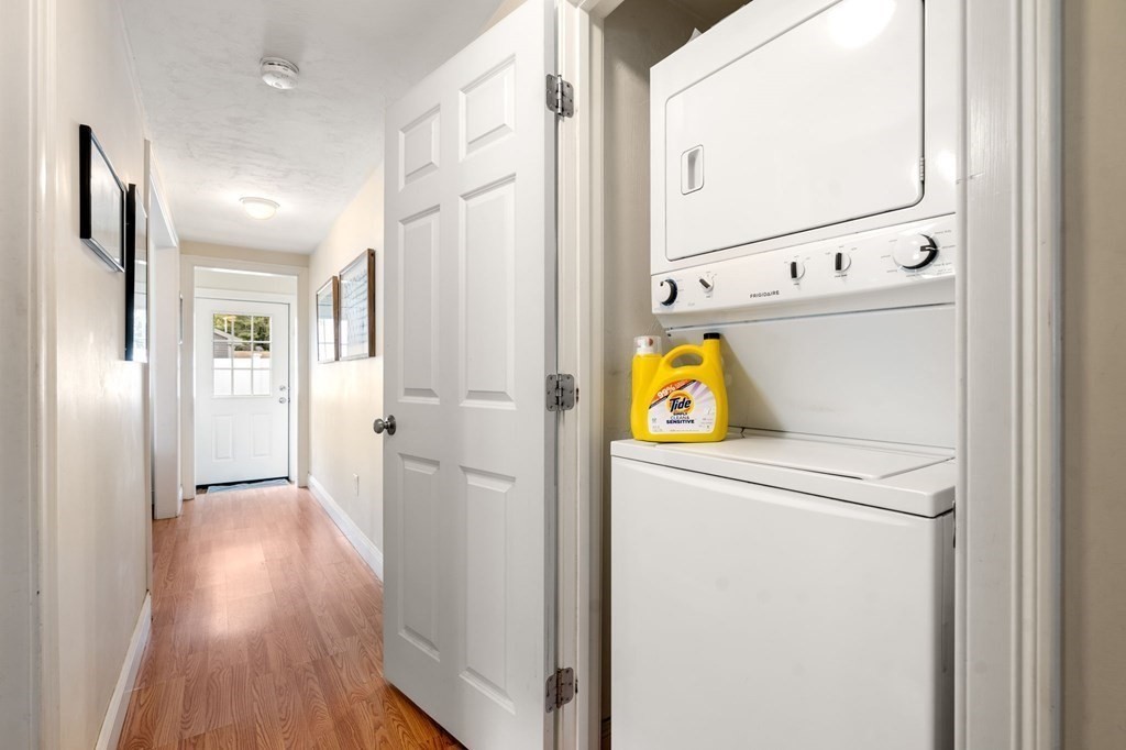 16 Monack Road Wareham, MA 02532 - Photo 18 of 24 a view of washer and dryer with wooden floor