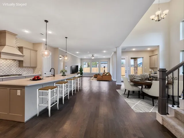 a open kitchen with stainless steel appliances granite countertop lots of counter top space