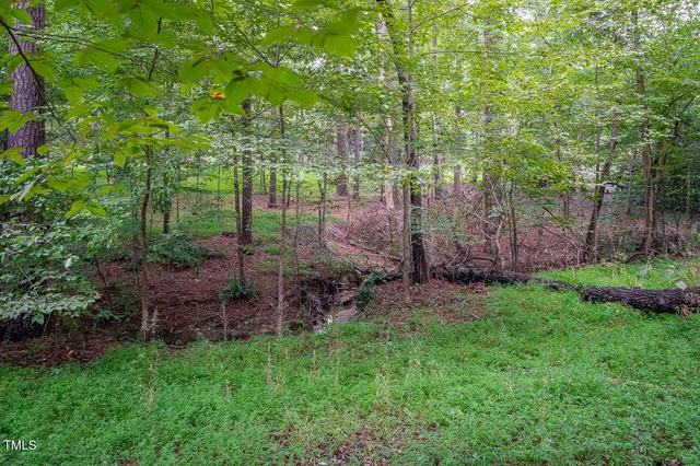a view of a backyard with garden