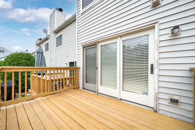 a view of a wooden deck