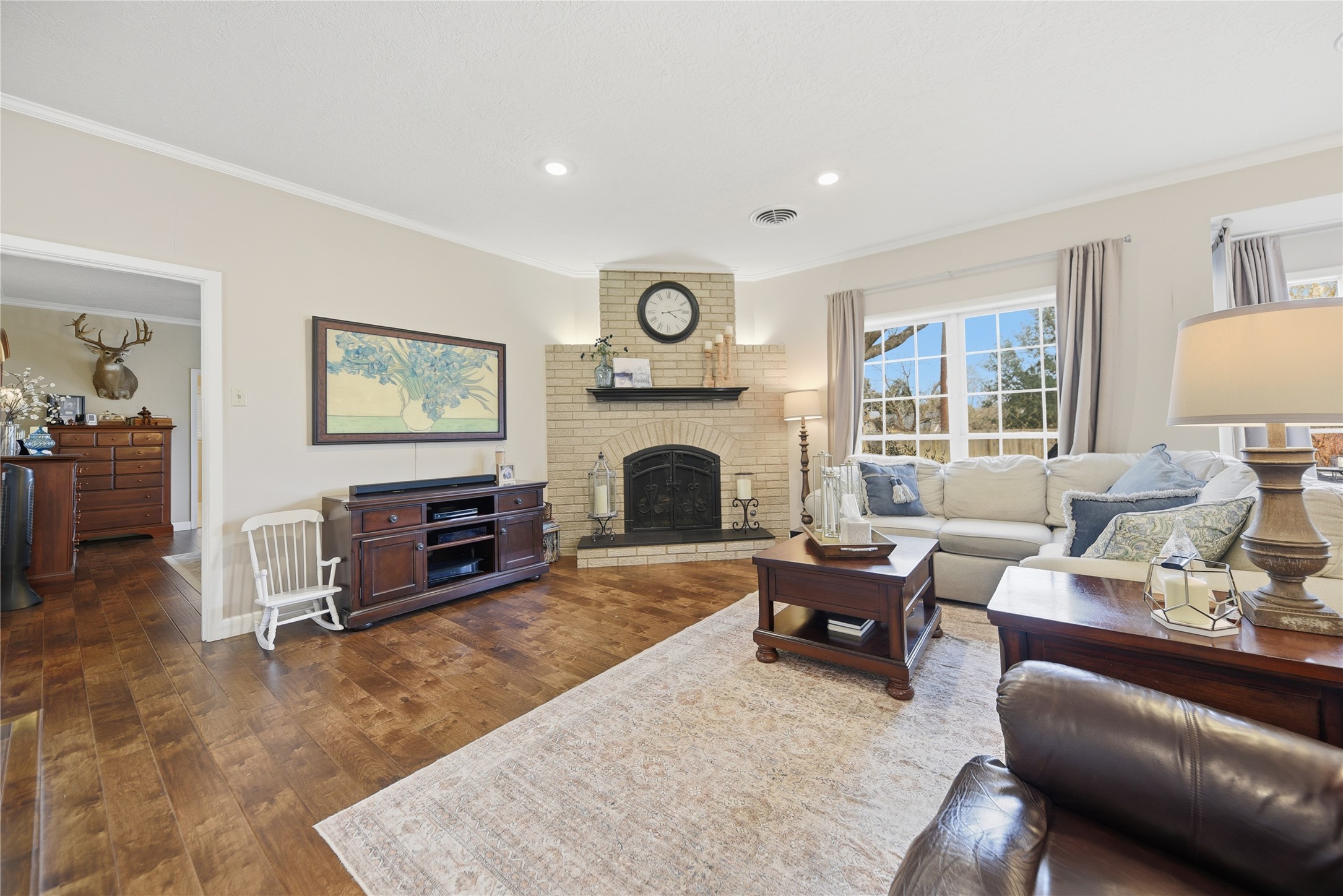 2007 Geney Street Brenham, TX 77833 - Photo 6 of 18 a living room with furniture and a fireplace