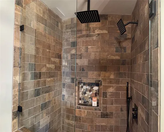 a bathroom with a shower