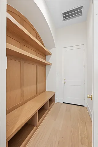 a view of staircase with rug floor