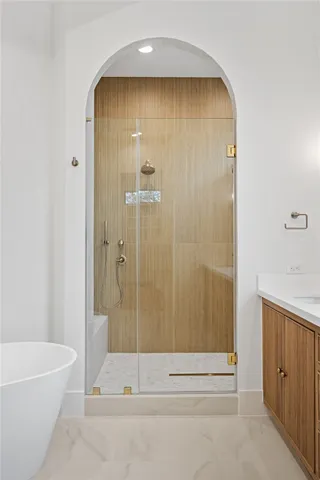a bathroom with a shower