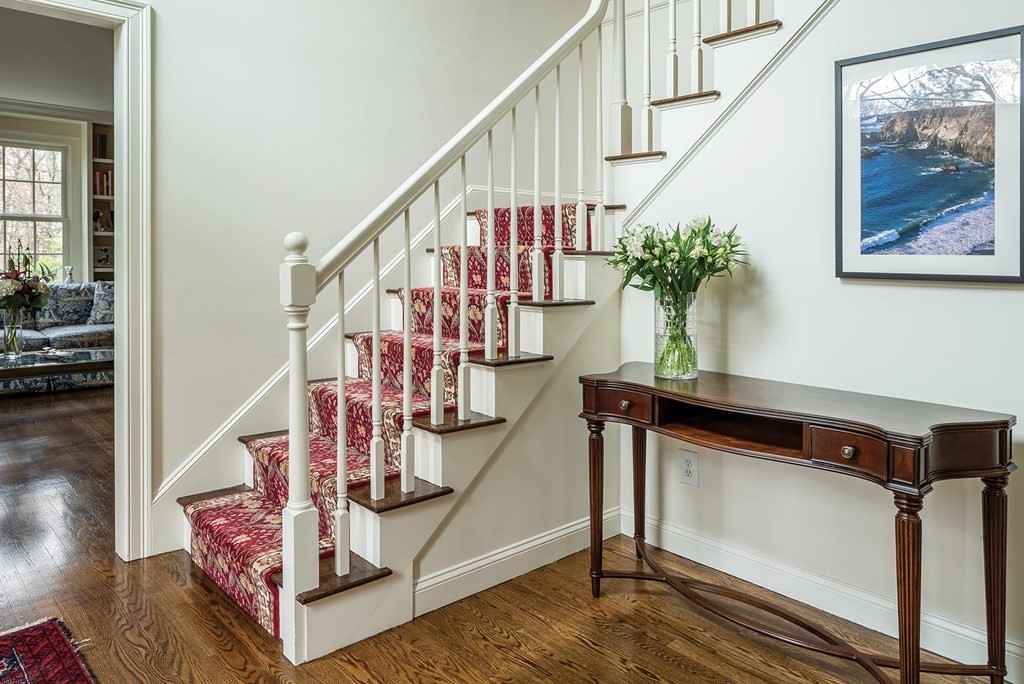 6 Oak Hill Road Needham, MA 02492 - Photo 2 of 18 a view of entryway with wooden floor and stairs