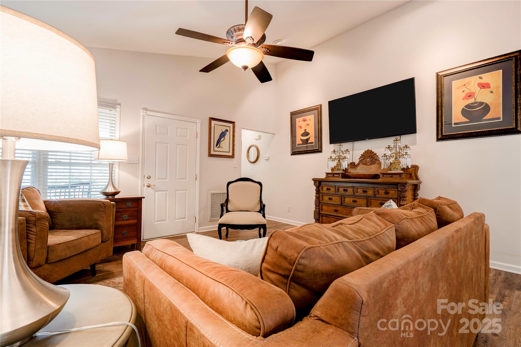411 El Bethel Road Kings Mountain, NC 28086 - Photo 13 of 42 a living room with furniture a flat screen tv and a window
