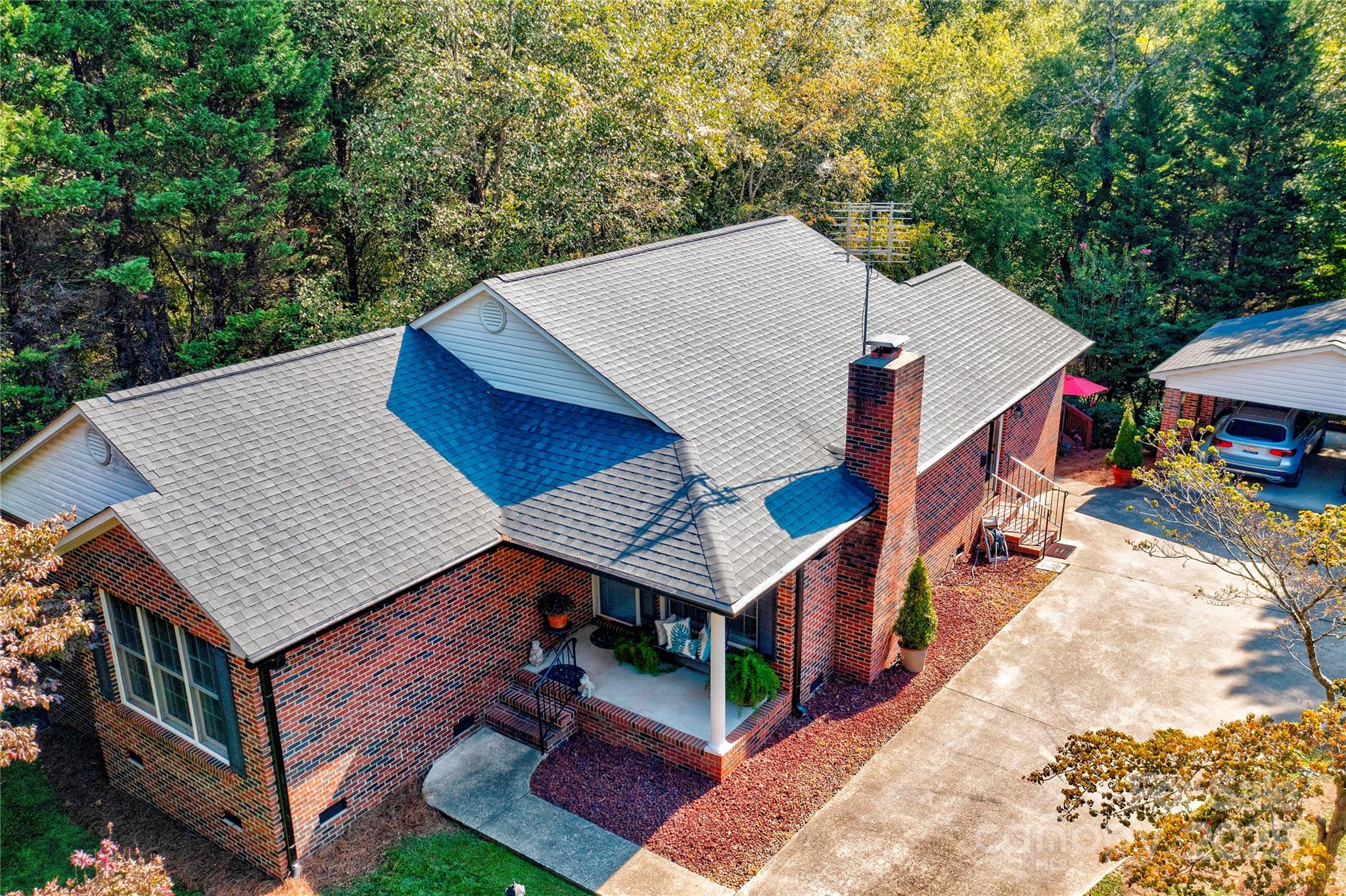 411 El Bethel Road Kings Mountain, NC 28086 - Photo 3 of 42 aerial view of a house with roof deck front of house