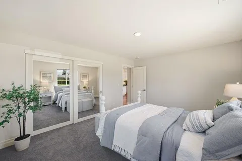 a view of a park with slide