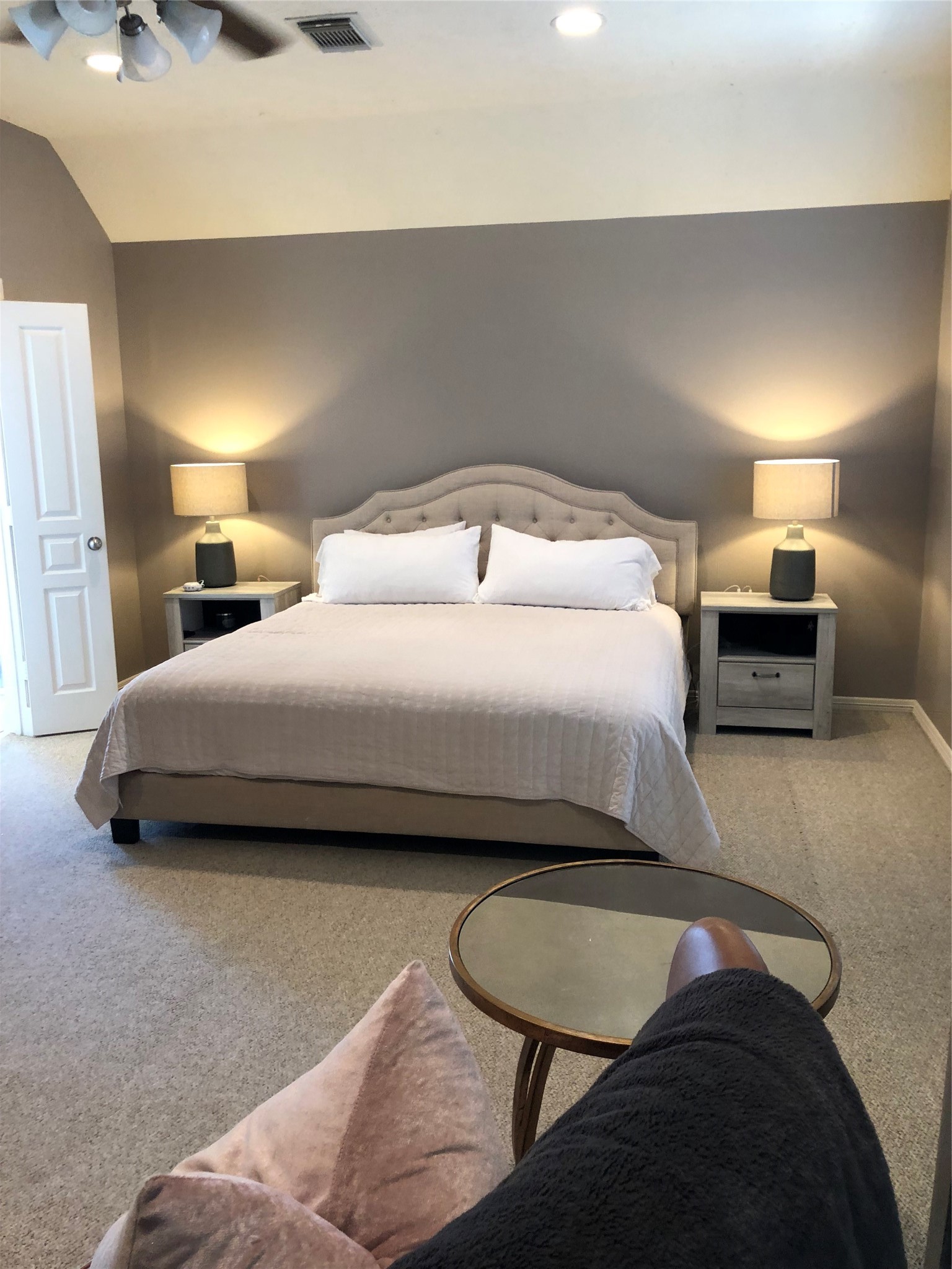 951 Lamonte Lane Houston, TX 77018 - Photo 16 of 26 a bedroom with a bed a lamp and couch