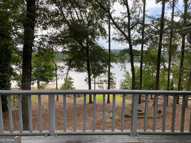 a view of balcony with a swing