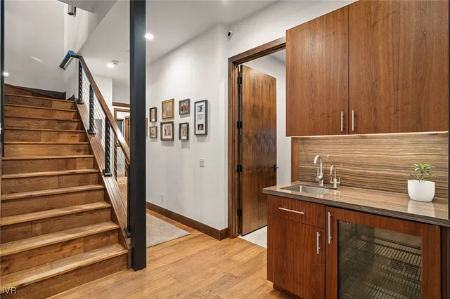 a view of a bench in the patio