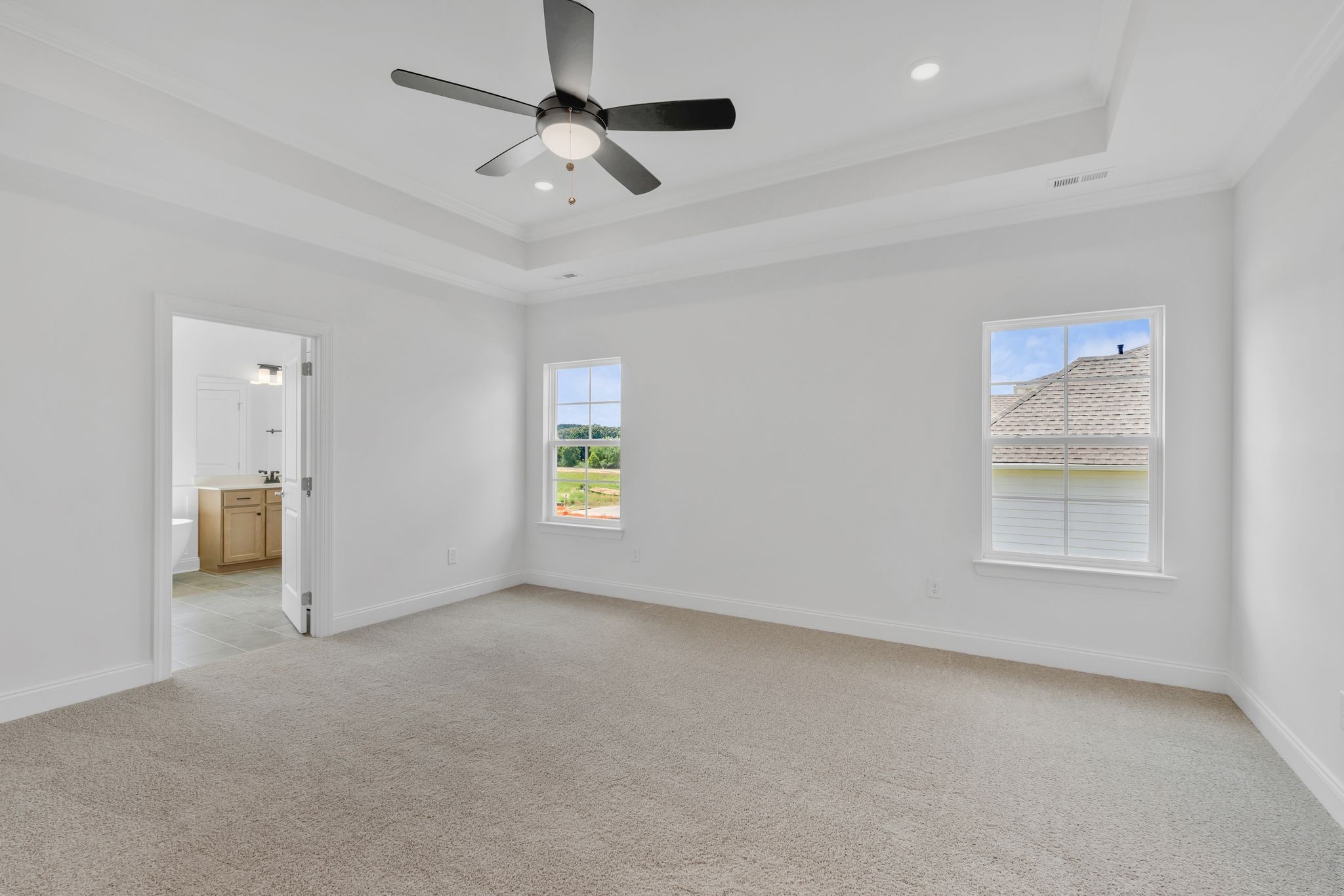 7505 Shoal Mill Point Fairview, TN 37062 - Photo 42 of 55 en empty room with windows and chandelier fan