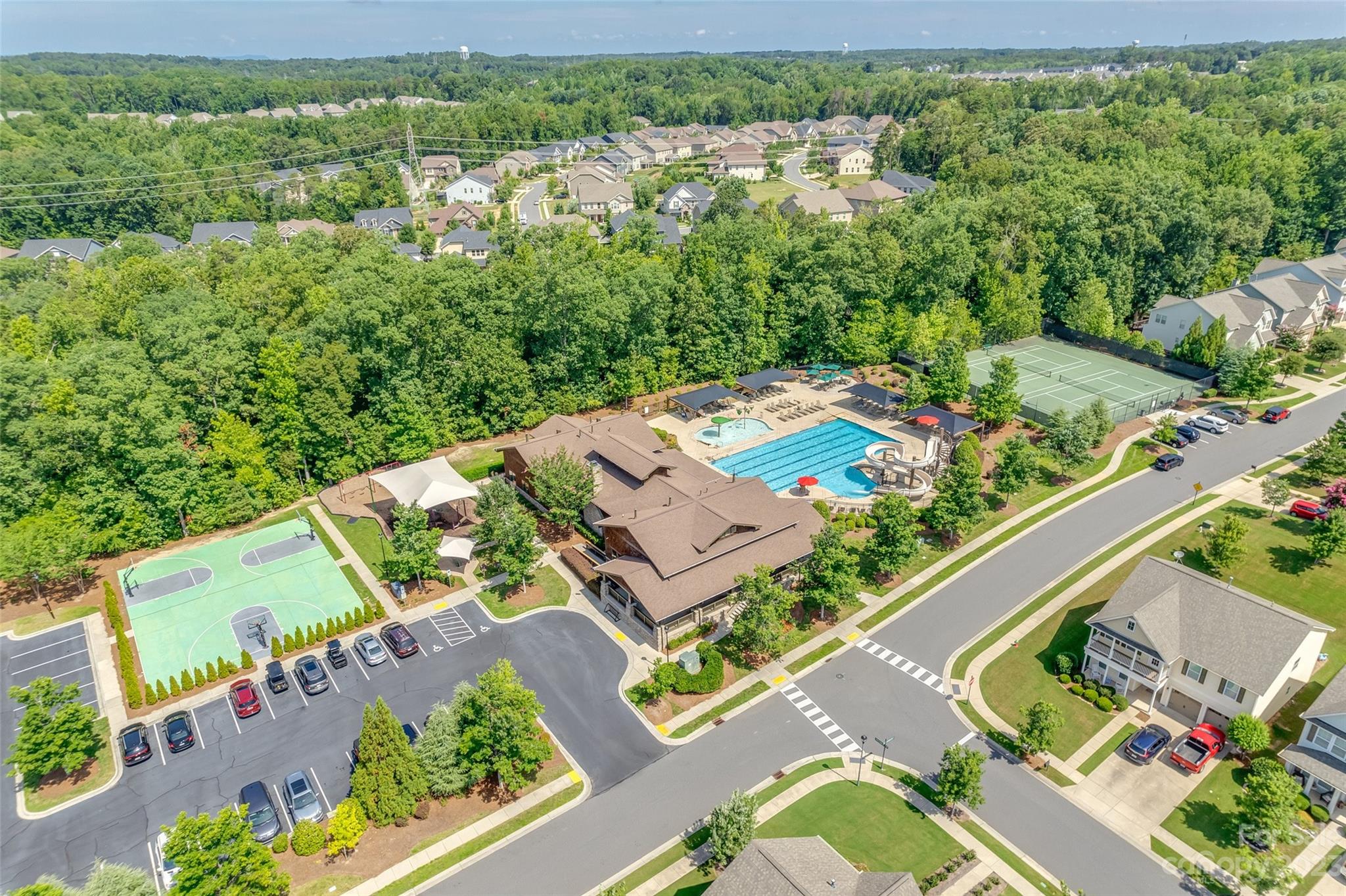 4025 Orchid Way Tega Cay, SC 29708 - Photo 43 of 44 an aerial view of a house with a garden