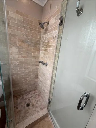 a bathroom with a shower