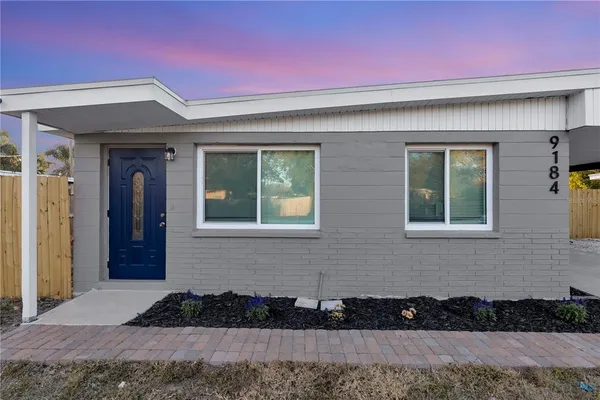 a front view of a house