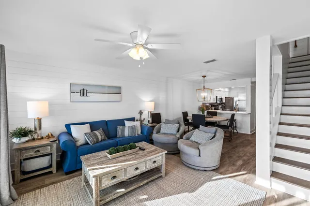 a living room with furniture and a couch