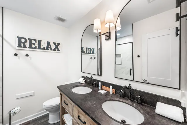 a view of a bathroom with a glass door