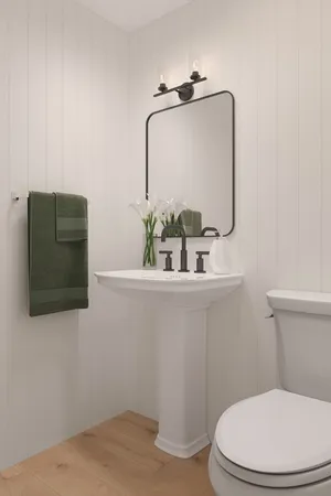 a view of a room with a dresser and a window