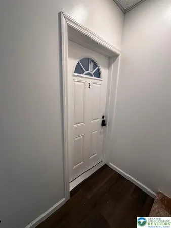 a view of wooden door