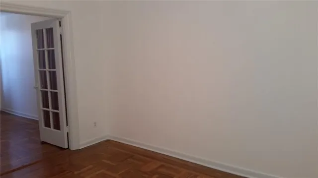 a view of a small space with window