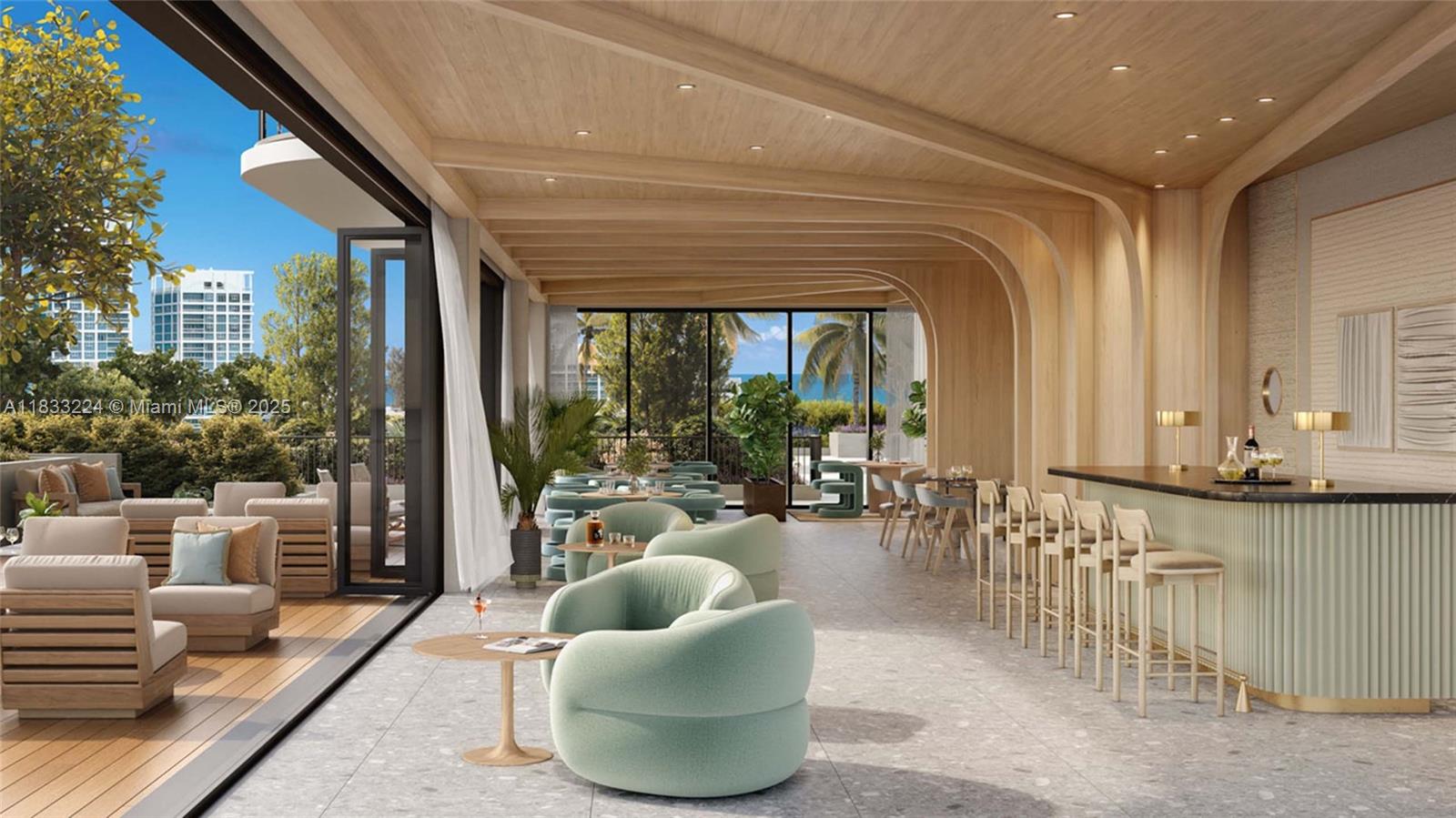 580 72nd Street, Unit 910 Miami Beach, FL 33141 - Photo 3 of 46 a living room with furniture and a large window