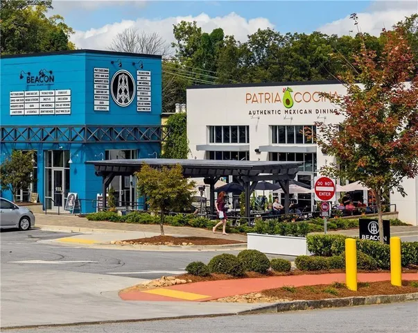 a view of a building with a outdoor space