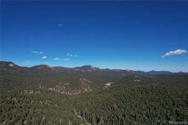 a view of a mountain range with lush green forest