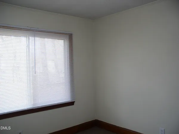 a view of a small space with a window