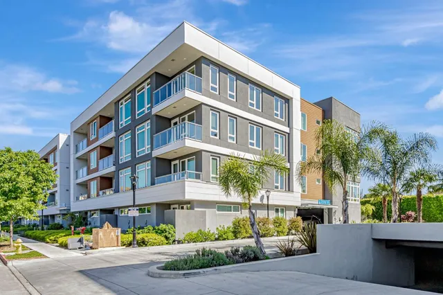 a front view of a building with street