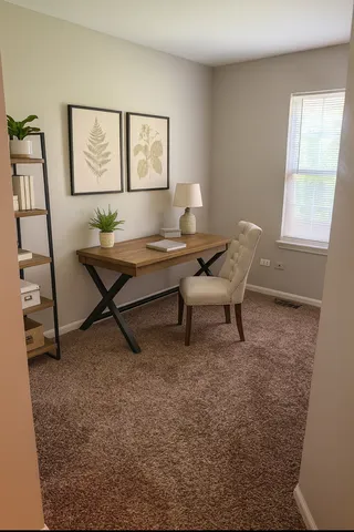 a room with furniture and a window