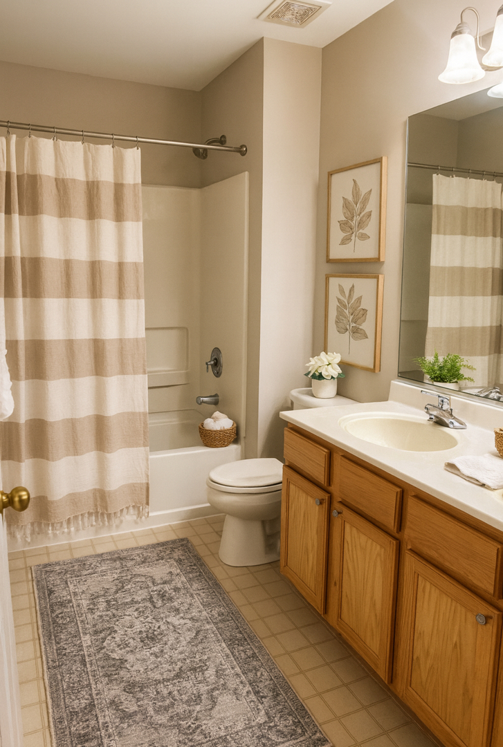 1256 North Split Oak Circle Round Lake Beach, IL 60073 - Photo 8 of 8 a bathroom with a double vanity sink toilet and shower