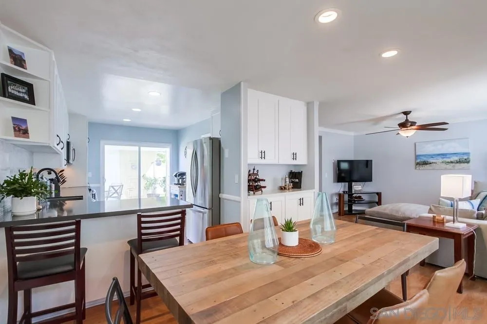 284 Gardendale Road Encinitas, CA 92024 - Photo 23 of 59 a dining room with furniture and wooden floor
