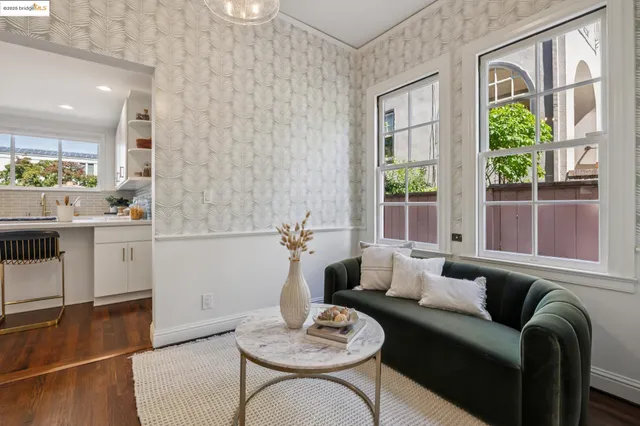 a living room with furniture and window