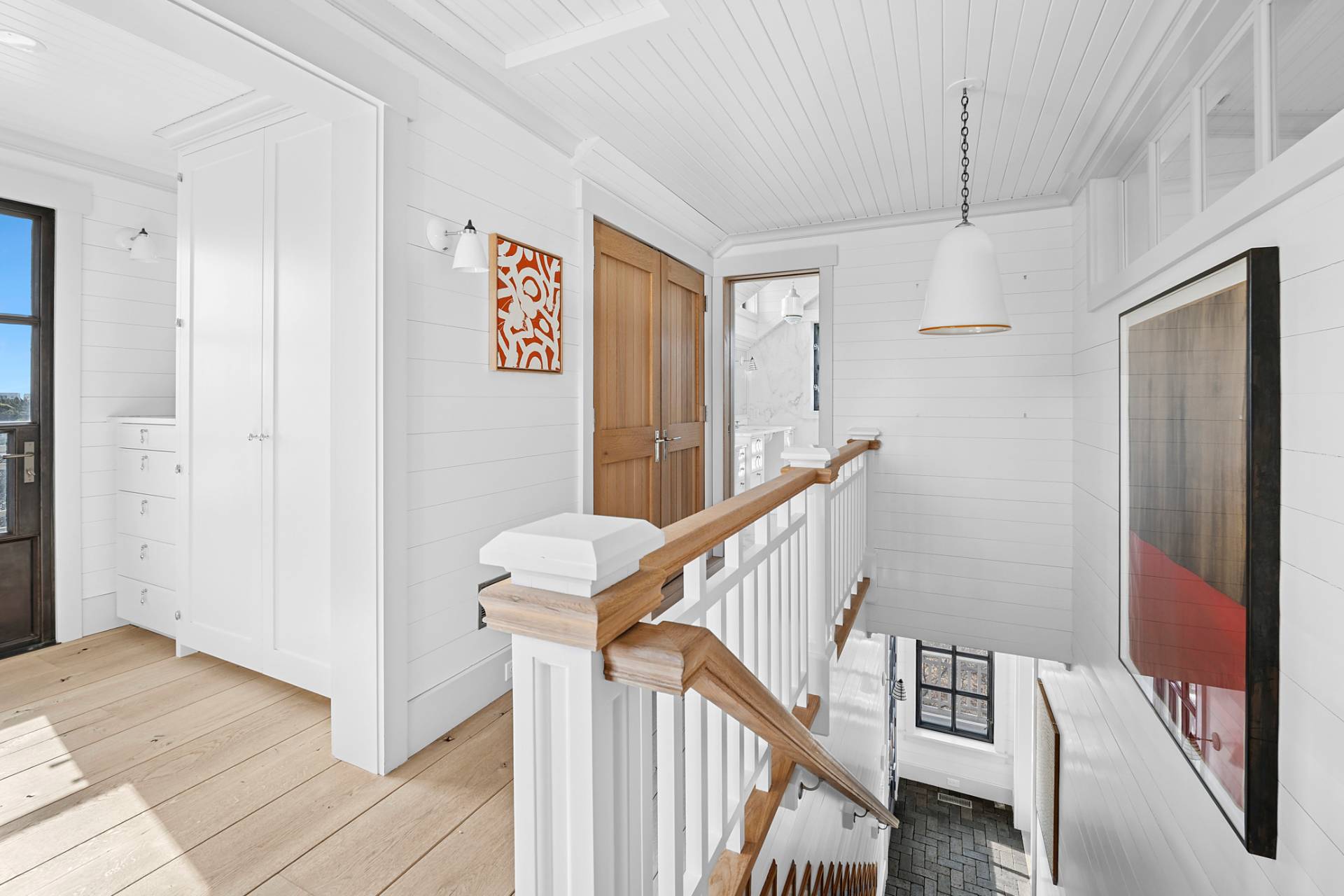 30 Private Road Amagansett, NY 11930 - Photo 15 of 26 a view of entryway with stairs and wooden floor