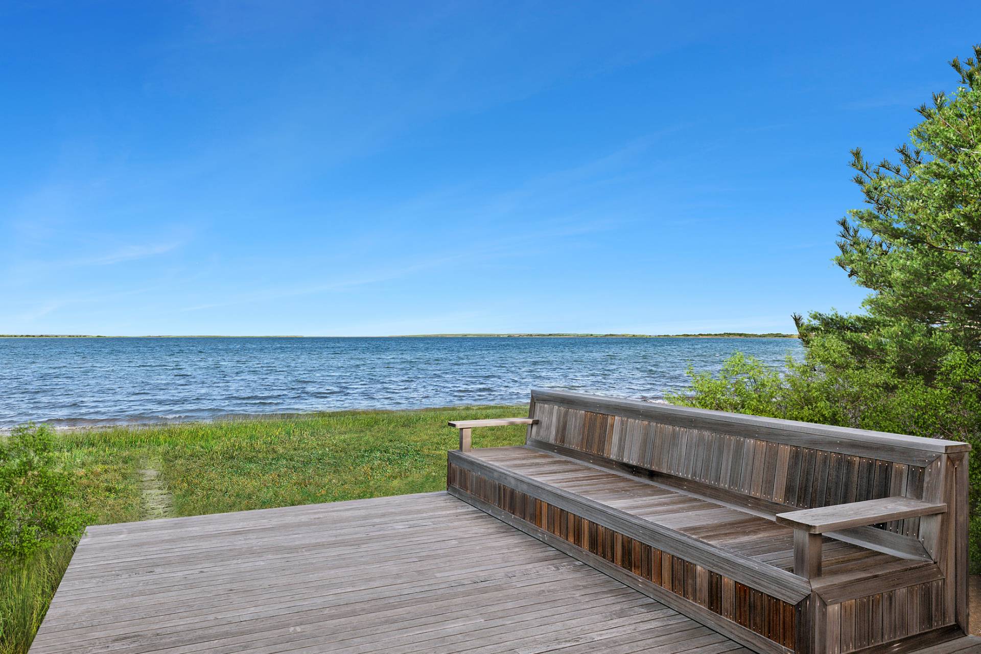 30 Private Road Amagansett, NY 11930 - Photo 5 of 26 a view of a yard with wooden floor and fence