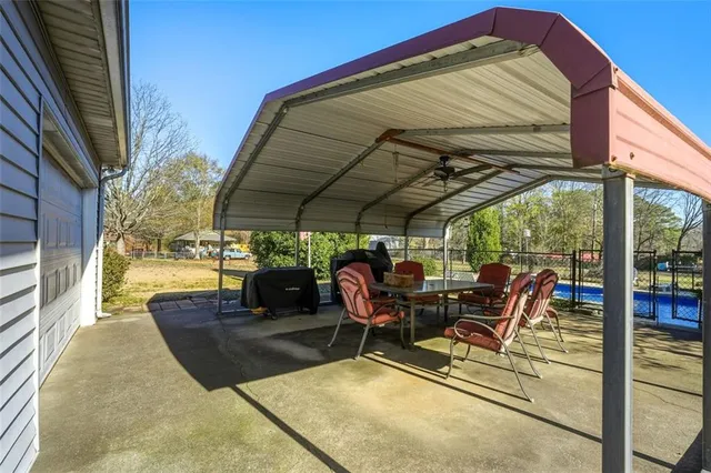 a view of a two chairs in the roof deck