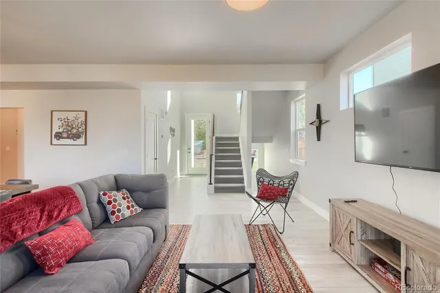 a living room with furniture