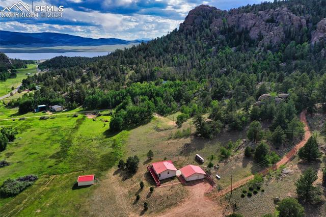35 Cree Path Lake George, CO 80827 - Photo 40 of 46 Aerial view featuring a mountain view