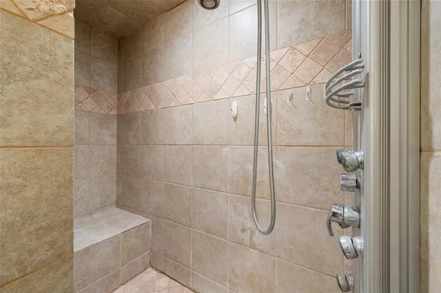 a bathroom with a shower